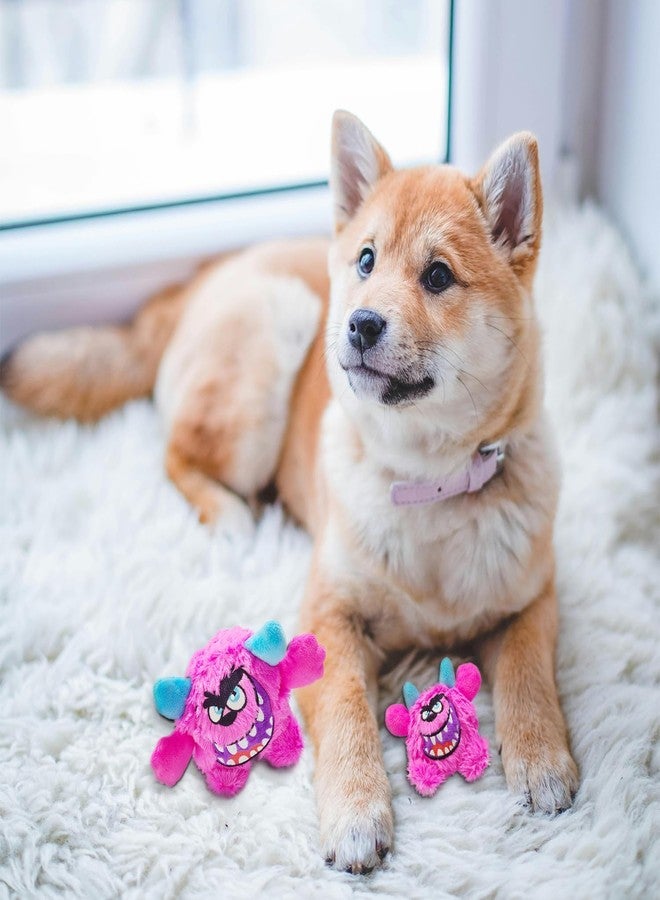 FCCUM Squeaky Plush Dog Ball, Dental Care, Skin-Friendly and Soft and Relieve Stress, Little Monster Plush Ball Toy Suitable for All Breeds (Rose Red, Small) - Image 2